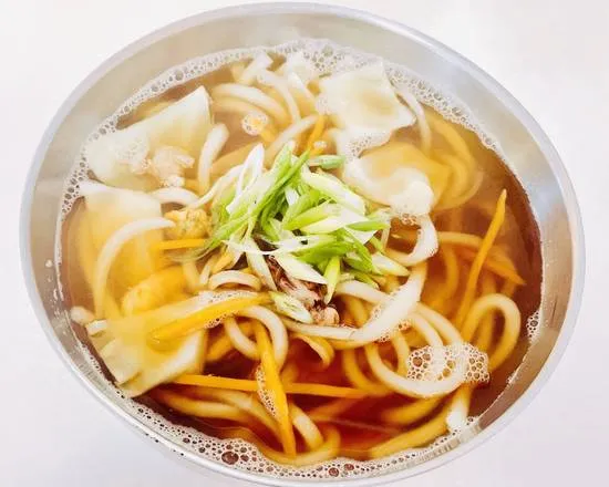 Udon noodle soup with dumplings at Diane's Kitchen in Saskatoon, SK